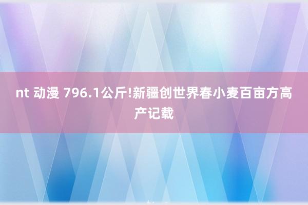 nt 动漫 796.1公斤!新疆创世界春小麦百亩方高产记载