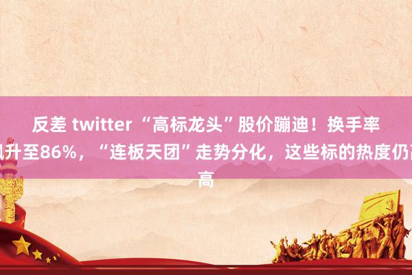 反差 twitter “高标龙头”股价蹦迪！换手率飙升至86%，“连板天团”走势分化，这些标的热度仍高