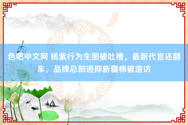 色吧中文网 杨紫行为生图被吐槽，最新代言还翻车，品牌总部遏抑新疆棉被造访