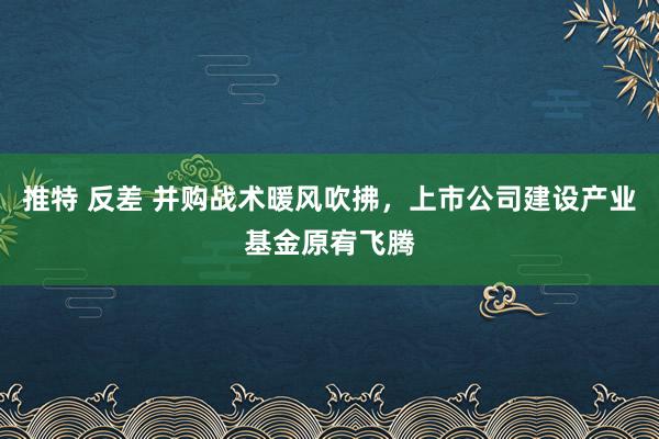 推特 反差 并购战术暖风吹拂，上市公司建设产业基金原宥飞腾