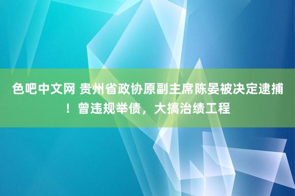 色吧中文网 贵州省政协原副主席陈晏被决定逮捕！曾违规举债，大搞治绩工程