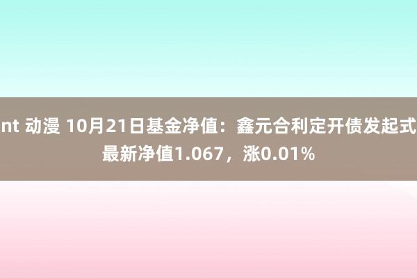 nt 动漫 10月21日基金净值：鑫元合利定开债发起式最新净值1.067，涨0.01%