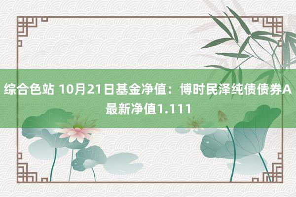 综合色站 10月21日基金净值：博时民泽纯债债券A最新净值1.111