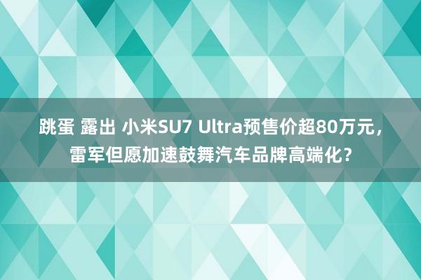 跳蛋 露出 小米SU7 Ultra预售价超80万元，雷军但愿加速鼓舞汽车品牌高端化？