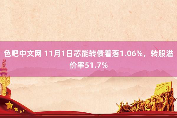 色吧中文网 11月1日芯能转债着落1.06%，转股溢价率51.7%