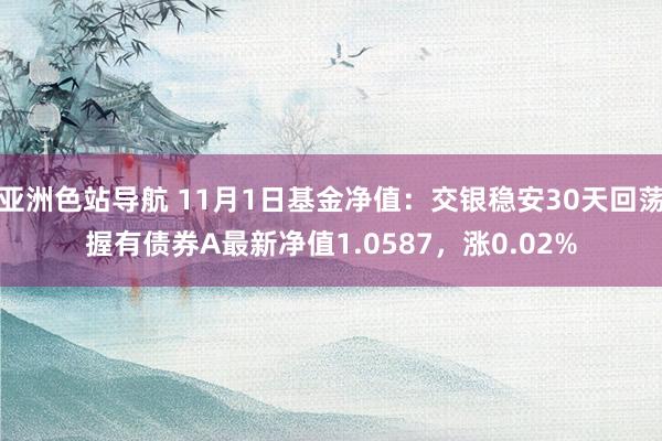 亚洲色站导航 11月1日基金净值：交银稳安30天回荡握有债券A最新净值1.0587，涨0.02%