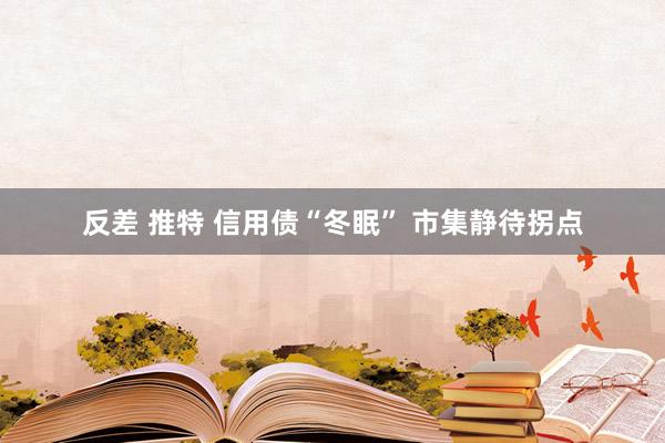 反差 推特 信用债“冬眠” 市集静待拐点